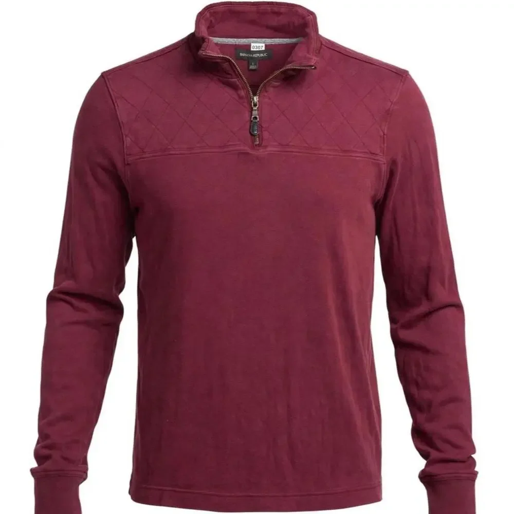 Banana Republic burgundy quarter zip sweatshirt in size L